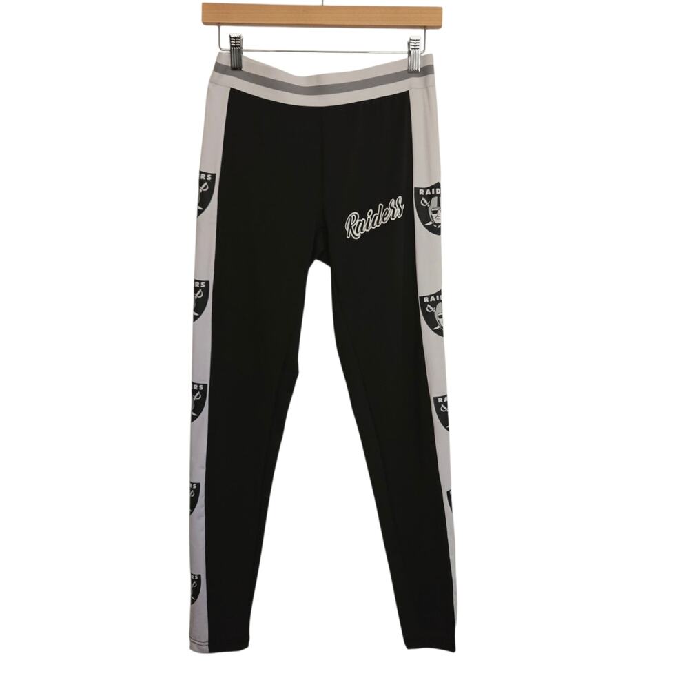 NFL Team Apparel Raiders Las Vegas Oakland Football Leggings Logo MEDIUM